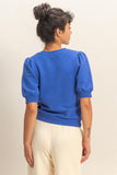 Puff Sleeve Crew Neck Sweater