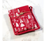 Red Christmas Tree Potholder Towel Set