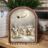 Arch Top Flying Sleigh Framed Art