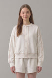 Stitched Cotton Terry Cardigan