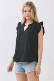 Ruffled Neckline Top