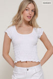 Cap Sleeve Smocked Seamless Top