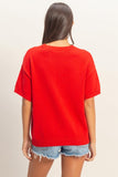 American Flag Knit Top