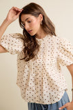 Polka Dot Pintuck Blouse