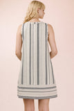 Striped Woven Mini Dress