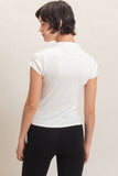 Mock Neck Cap Sleeve Top