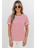 Striped Scalloped Trim Top