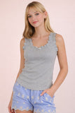 Ruffled Bow Trim Tank Top