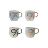 Stoneware Mug W Bow Handle, 4 Colors