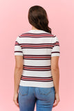 Short Sleeve Striped Sweater