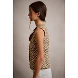 Floral Print Scallop Edged Vest