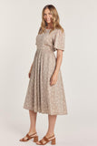 Delicate Floral Print Midi Dress