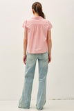 Lace Trim Cotton Voile Romantic Blouse