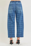 Slouchy Plaid Barrel Leg Jeans