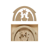 Wood Nativity, Natural, Boxed