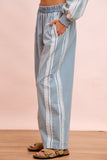 Lace Contrast Denim Pants