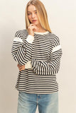 Striped Long Sleeve Casual Top