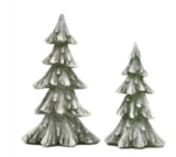 Dark Green Flocked Resin Trees