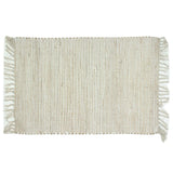 Jute/chindi Rug W/ Fringes, Ntrl/wh