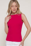 Ribbed Boat Neck Top