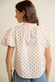 Polka Dot Pintuck Blouse