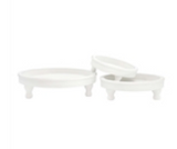 Whitewashed Round Trays On Stands