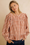 Smocked Gingham Blouse