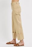 High Rise Straight Cuffed Jeans