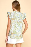 Floral Ruffle Detail Top