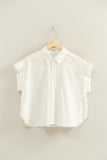Eyelet Dolman Button Up Top