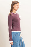 Layered Effect Long Sleeve Top