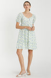Floral Print Babydoll Mini Dress
