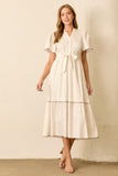 Waist Tie Midi Dress
