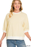 Striped Contrast Trim Top