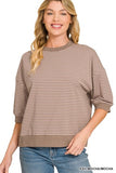 Striped Contrast Trim Top