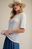 Ditsy Printed Ribbed Top