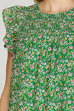 Floral Butterfly Sleeve Mini Dress