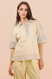 Oversized Half Button Knit Top