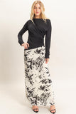 Velvet Contrast Maxi Skirt