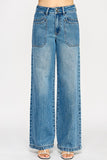 Double Pocket Wide Leg Jeans
