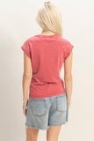 Mineral Washed Short Sleeve Top