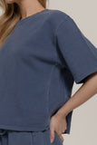 Short Sleeve Garment Washed Terry Top