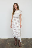 Asymmetrical Polka Dot Midi Dress