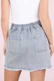 Denim Striped Casual Mini Skirt