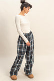 Plaid Wide Leg Lounge Pants