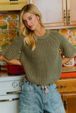 Washed Flare Sleeve Sweater