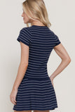 Striped Button Front Knit Top