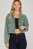 Cropped Twill Jacket