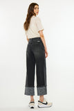 Printed Cuff Wide Leg Jeans
