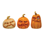 Resin Pumpkin W Face, Orange Color, 3 Styles